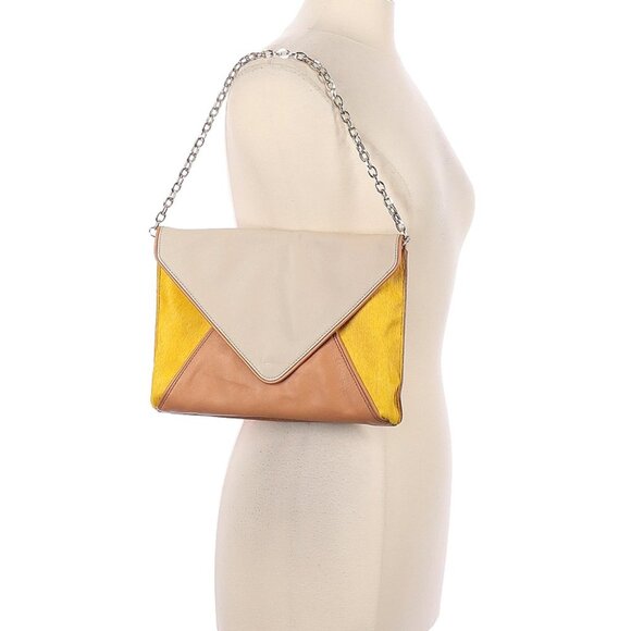Banana Republic Handbags - Banana Republic Leather Envelope Clutch Gold Purse